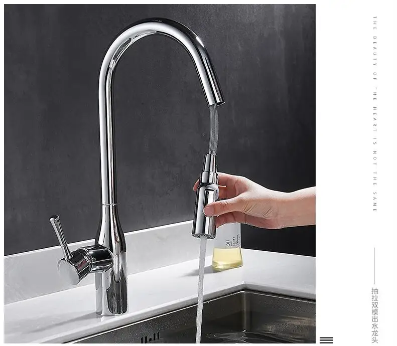 Vidric Newly Arrival Pull Out Kitchen Faucet Chrome/white/black Sink Mixer Tap 360 degree rotation kitchen mixer taps Kitchen Ta