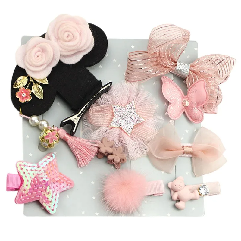 Children Hair clips Cute Lady Girls Headband Cloth Hair Bands Kids Girls Hair Accessories Gift Box - Цвет: p1