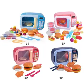 

Children Plasticine Set Pretend Playing Simulation Small Appliances Microwave Oven Tableware Kitchen Utensils Toys