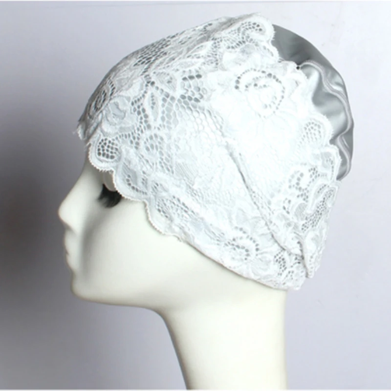 gray Vrouwen Kant Pu Badmuts Dames Badmuts voor Lang Haar Sexy Vrouwelijke Badmuts 5 Kleuren - Цвет: gray