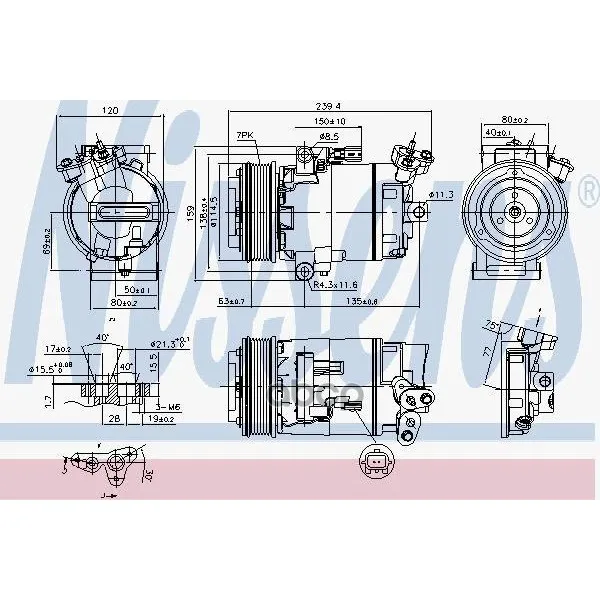 Компрессор Nissan Qashqai 07- 890015 Nissens арт. 890015