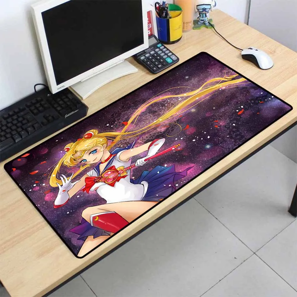 

Mairuige Animation Mouse Pad Sailor Moon Pattern Locking Gaming Mouse Pad Notebook Computer Keyboard Game Accessories Desk Mat