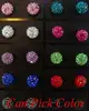 yrt4x 8mm fashion silver plated   Earrings Clay Disco Crystal Ball Stud Earring Mix Colors Rhinestone 1