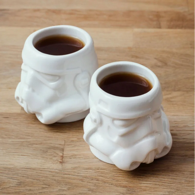 С принтом «Звездные войны» белых пешек, керамические кофейные кружки мини чайных чашек 3D посуда для напитков