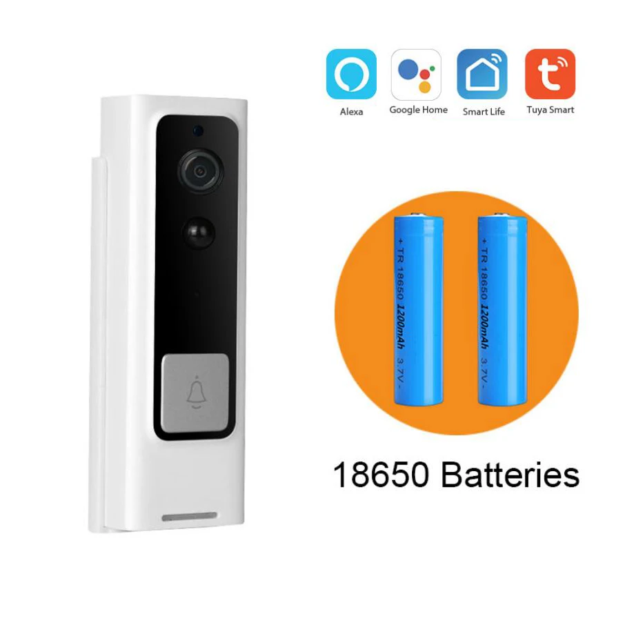 Tuya Smart Wifi дверной звонок беспроводной домофон 1080P камера ночного видения Pir датчик движения smart life приложение работает с Alexa и google - Цвет: Set 4 Alexa Google