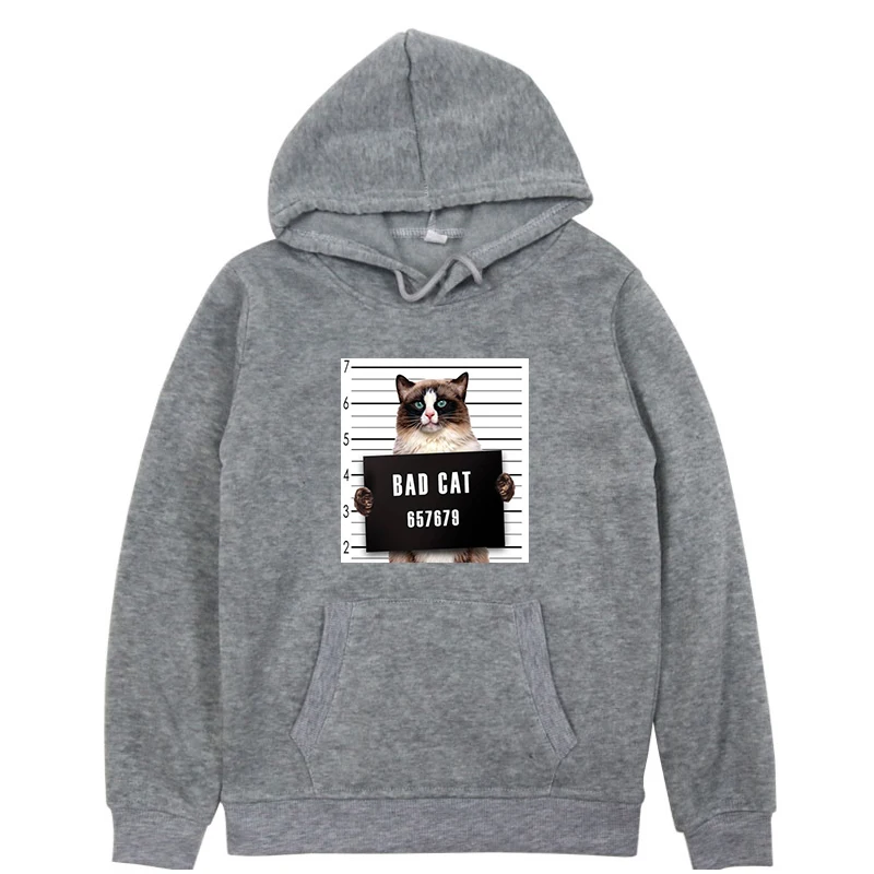 Hoodies 5 Bad Dog Bad Cat хлопковые толстовки с длинными рукавами унисекс спортивные толстовки пуловер пальто Повседневная Толстовка Топы для мальчиков и девочек забавная одежда - Цвет: Hoodies 5