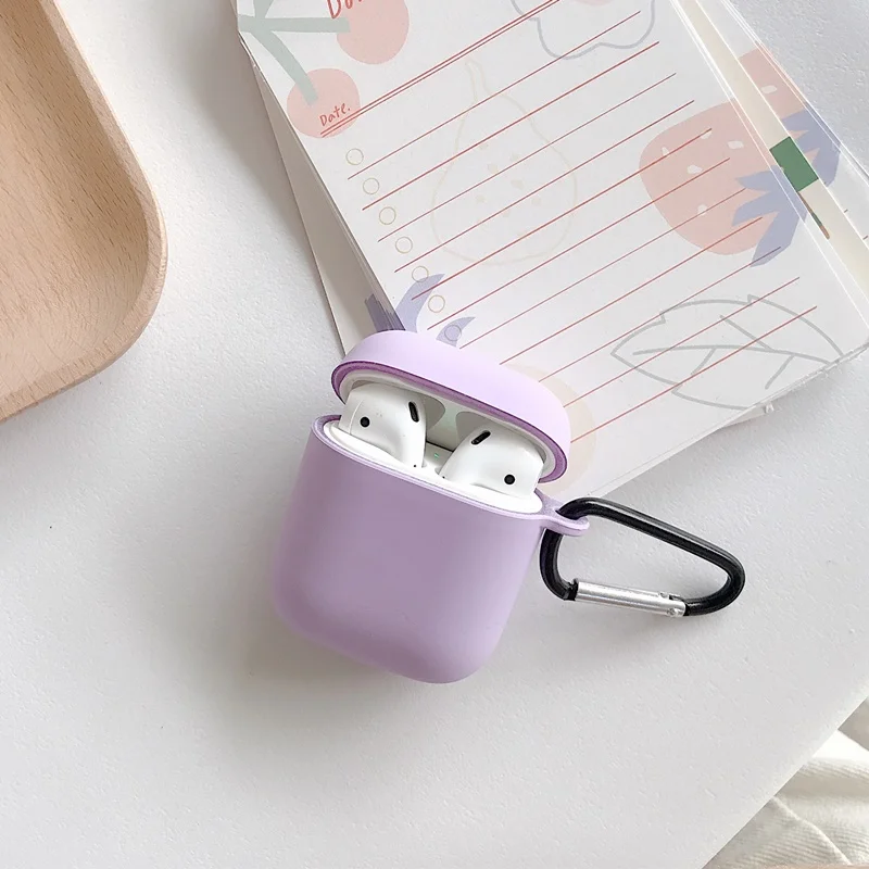 PP Для Apple Airpods 1 2 беспроводной Bluetooth чехол для наушников карамельный цвет мягкий ТПУ чехол для Apple Air Pods чехол с брелоком - Цвет: PP
