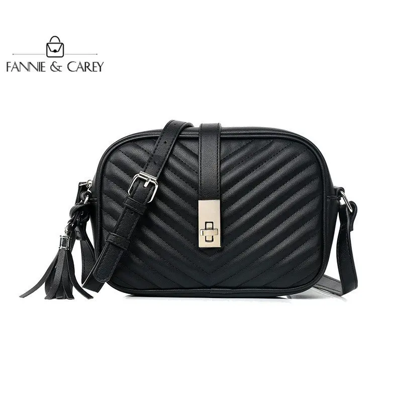 

2020 New Trend Designer Shoulder Bags Pu leather High Quality Handbag Small Crossbody Black bags for Women With Tassel