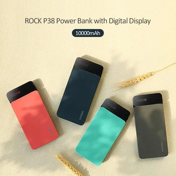 

ROCK Power Bank 10000mAh Digital Display Power Bank 5V 3A Multi-Color Optional Power Bank Portable All Phone