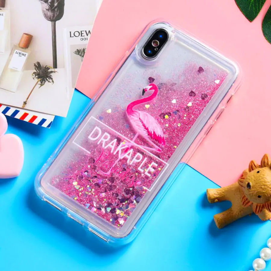 

Glitter Liquid Bling Sequins Cover For iPhone 11 X XR XS MAX Liquid Quicksand Cover For iPhone 6S 6 7 8 Plus Swan Glitter Case