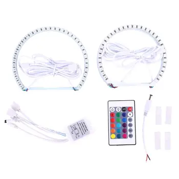 

(131+146)MM*2pc Car Ring 5050 Halo Rings FOR BMW Headlight Car Angel Eyes RGB Semicircle 12V LED Controller 24Keys