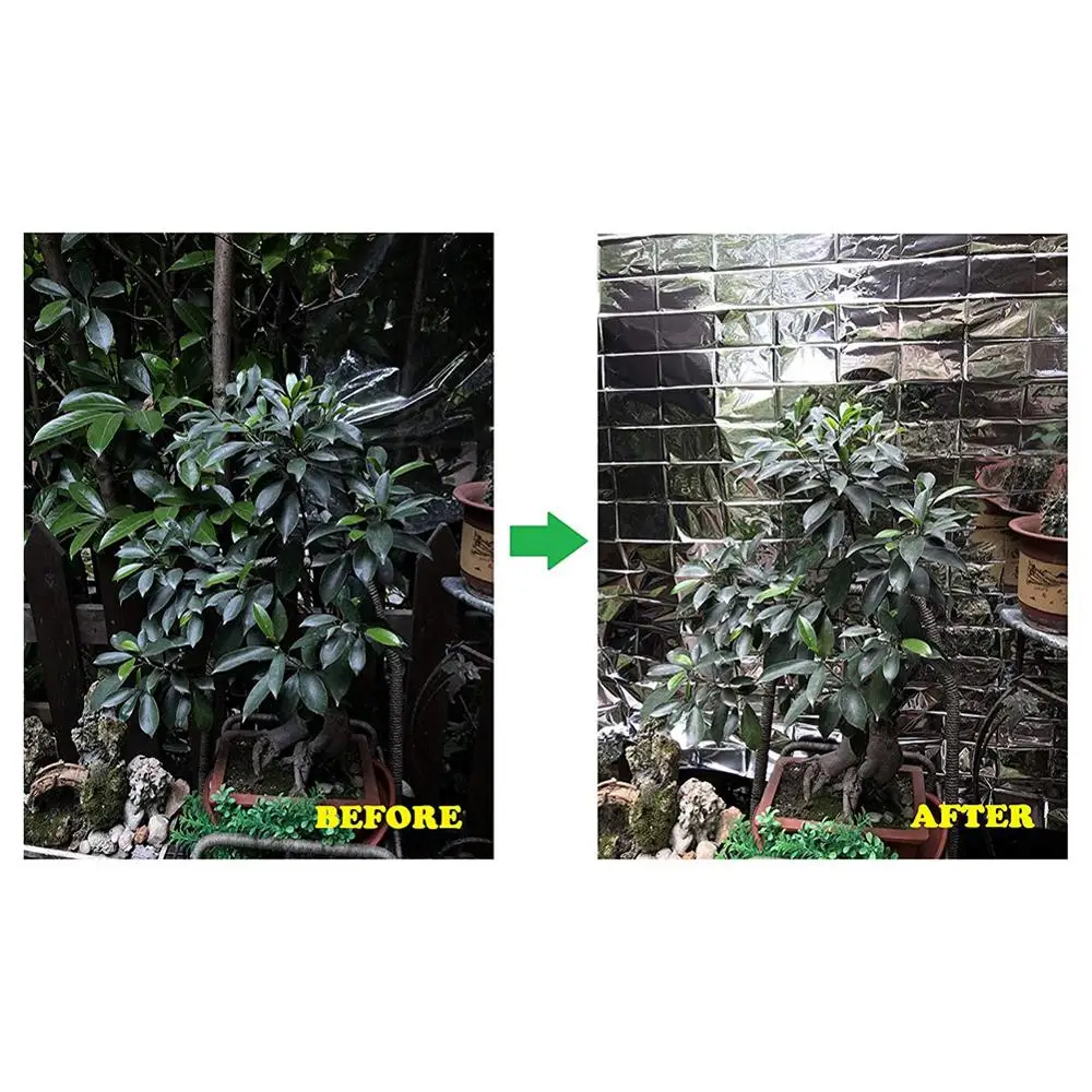 210x120 см серебряная светоотражающая пленка для стен, для растений, для сада, для теплицы, листы из фольги, эффективно увеличивают рост растений