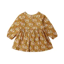 6m-4años niño recién nacido bebé niña Floral Vestido de manga larga Vintage tutú vestidos para niña flor disfraces otoño primavera ropa