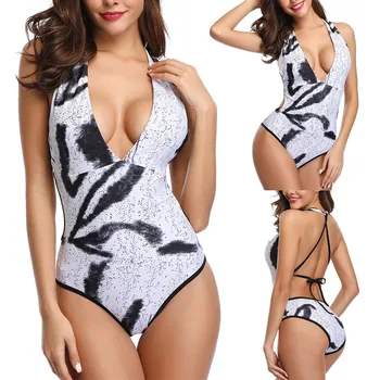 

2020 New Women Sexy Takini High Waist Female Intimates For Bathers Deep-v Lengerie Fashion Printing Biquini Femme ropa de playa