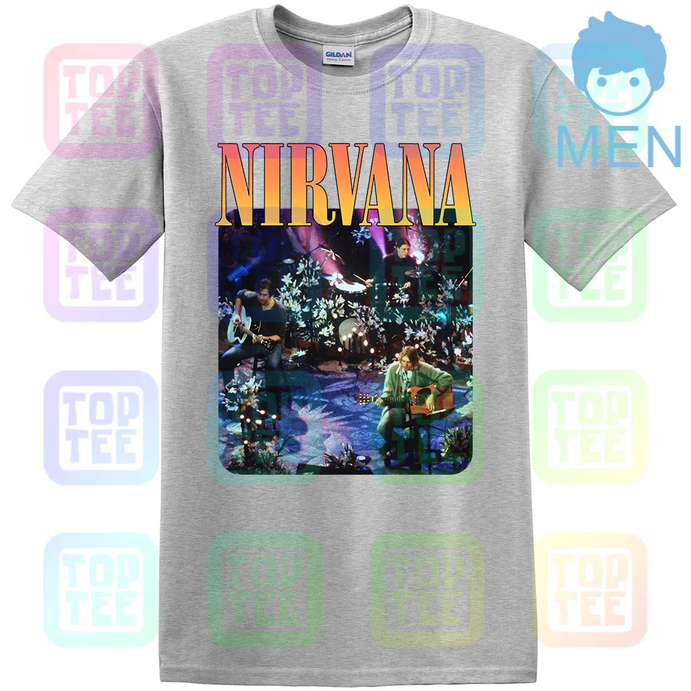 2008 Nirvana черная футболка Unplugged Мужская Маленькая группа тур - Цвет: MEN-GRAY