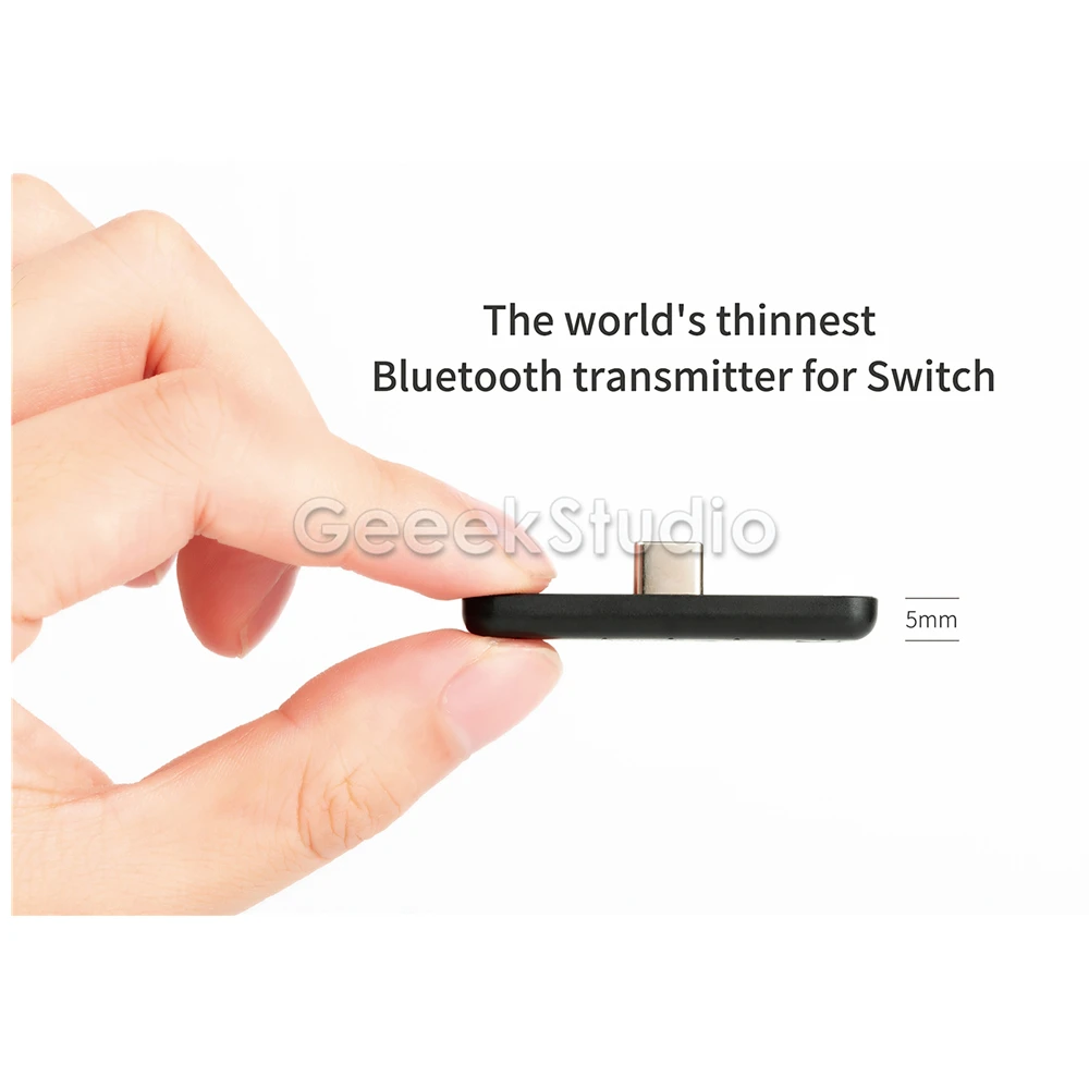 GuliKit NS07 тип-c беспроводной Bluetooth аудио USB передатчик адаптер приемопередатчик для nintendo Switch(Lite)/PS4/PC - Цвет: Black