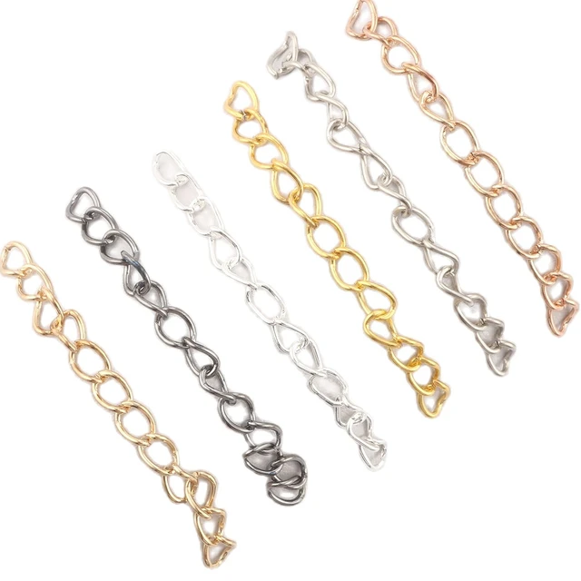 50Pcs/lot 5cm,7cm Stainless Steel Bulk Necklace Extension Chain Tail  Extender Bracelet Chains for Jewelry Making Supplies Findings (50mm*50pcs)