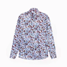 Мужская одежда Xia Chunmian рубашка с длинным рукавом орфографическая цветная рубашка с принтом 188