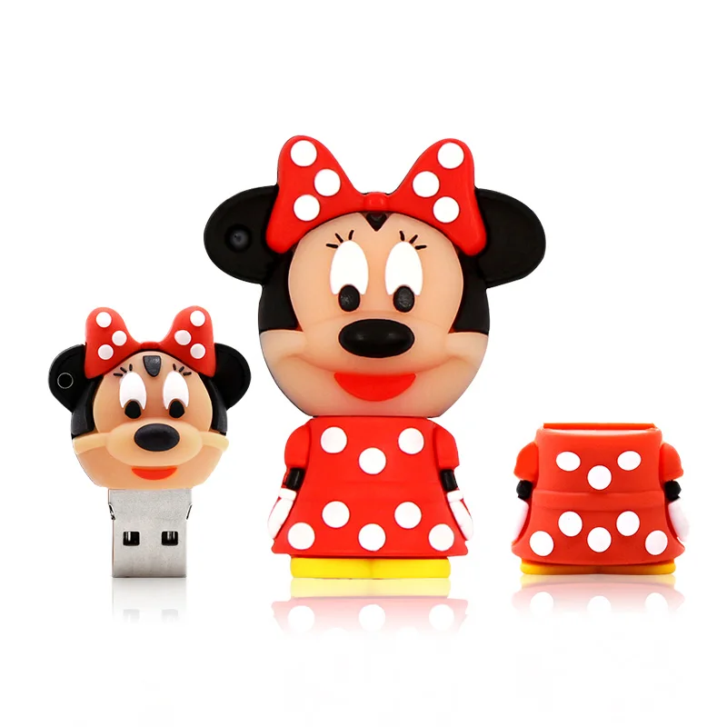 USB флеш-накопитель 128 ГБ мышь Микки и Минни, флеш-накопитель USB 2,0, флешка с изображением животных, 4 ГБ, 8 ГБ, 16 ГБ, USB диск 32 Гб, флешка 64 ГБ