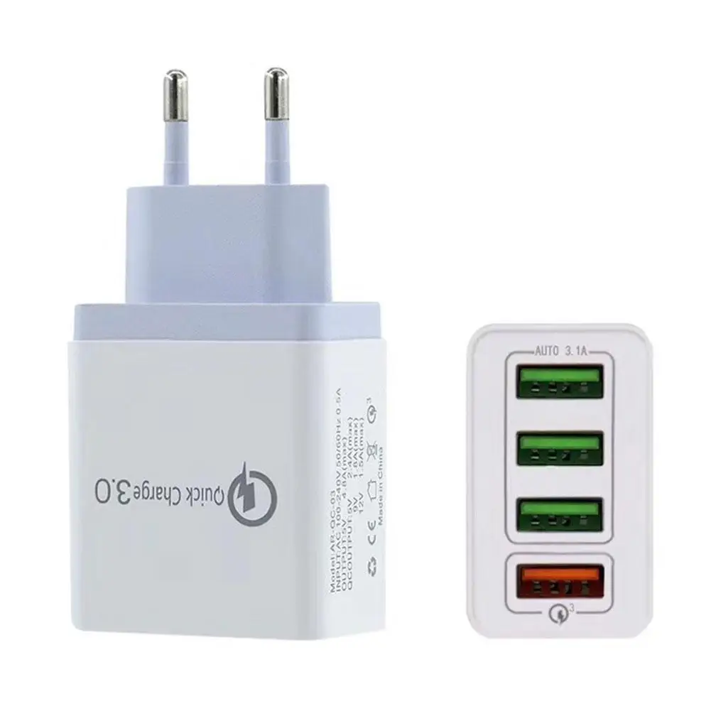 4 порта USB зарядное устройство Quick Charge 3,0 QC3.0 Смарт Быстрое настенное зарядное устройство для Xiaomi/samsung/huawei Быстрая Зарядка адаптер EU/US вилка