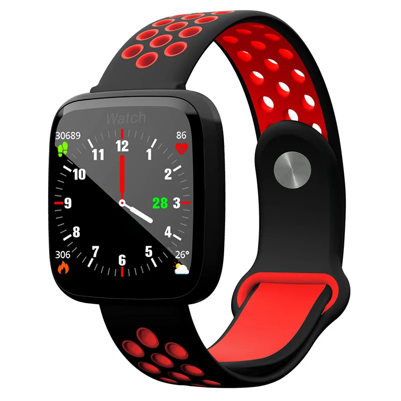 Black and Red Фитнес-браслет gps трекер активности кровяное давление часы Смарт-браслет Музыка Спорт для сна, наручный с дисплеем Смарт-часы для женщин и мужчин - Цвет: Black and Red