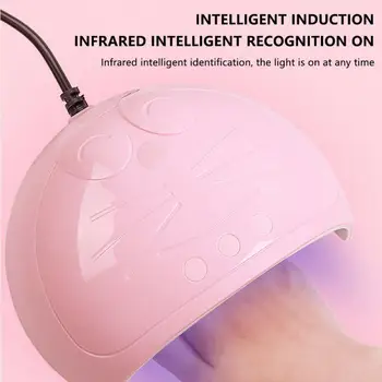 

Cute Cat LED Nail Lamp 45W UV Gel Polish Dryer Manicure Lamps USB Charger Nail Art Lamp 60s/90s/120s Auto Sensor Manicure Tool