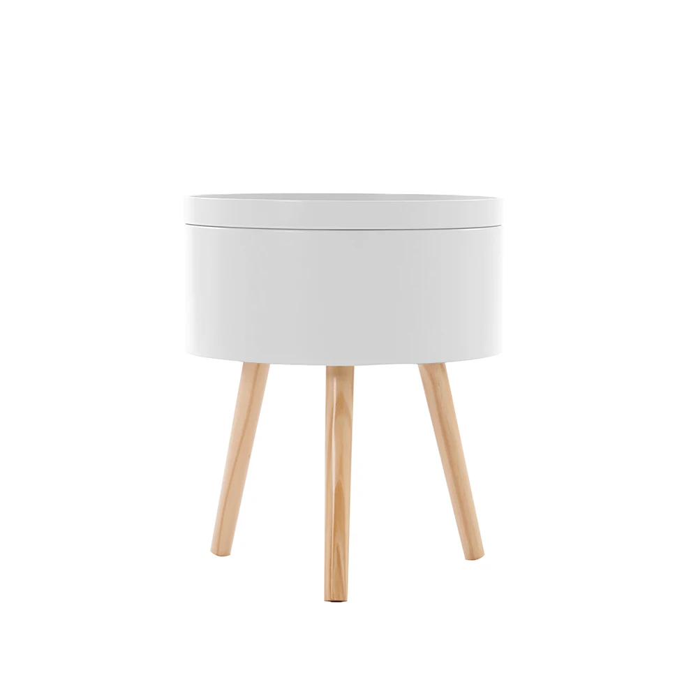  PananaStorage Round Table Livingroom Bedroom Beside Coffee Table Decor Stand with Round Collecting  - 4000603344740