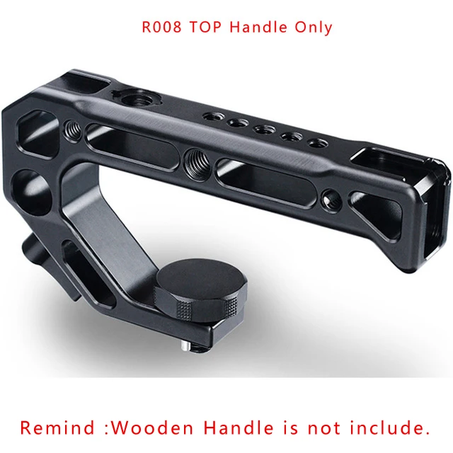 R008 top handle UURig камера клетка для sony A6400 Vlog корпус клетка ручка Видео установка w Arri металлическая верхняя ручка без деревянной рукоятки VS SmallRig клетка - Цвет: R008 top handle