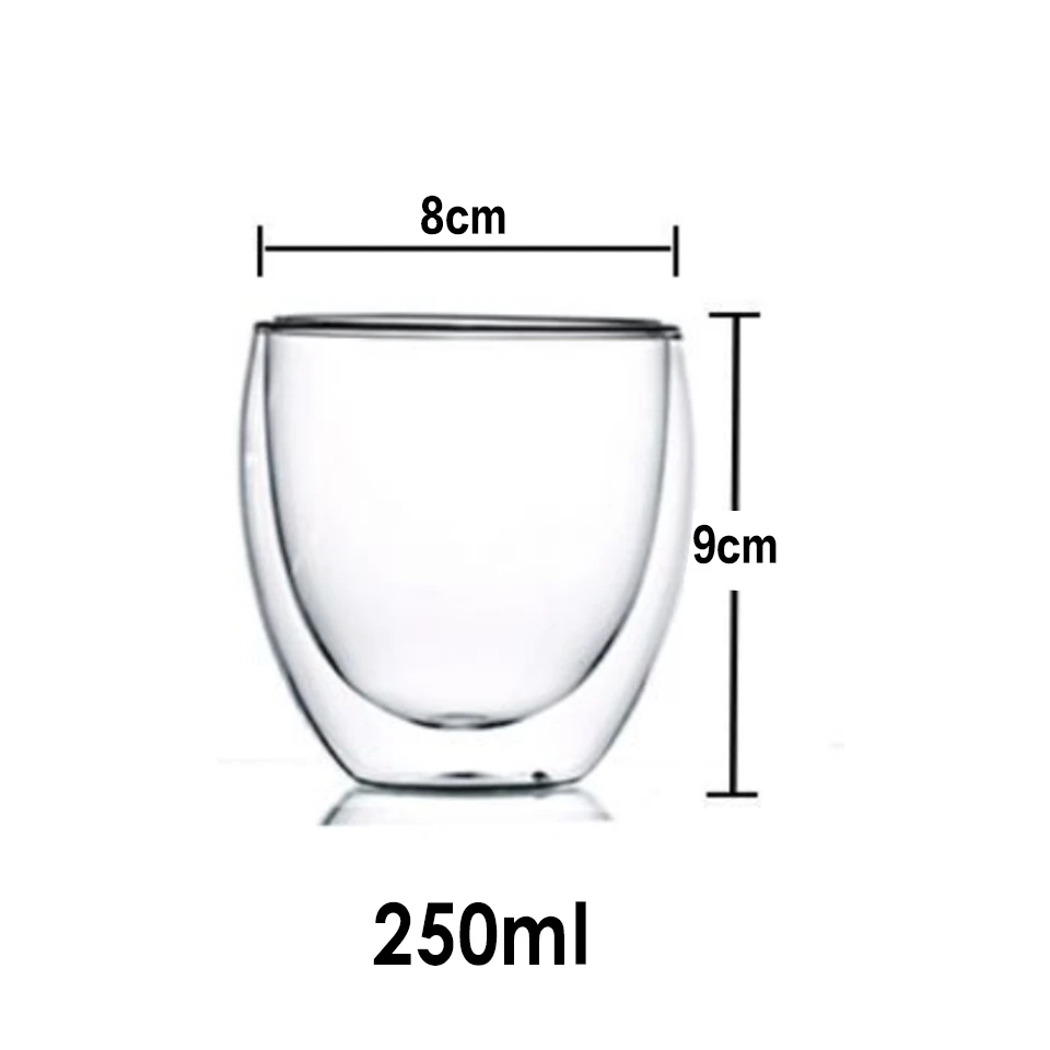 250ML CB271 Термостойкие стеклянные кофейные/чайные чашки и кружки с двойными стенками, дорожные двойные кофейные кружки с ручкой, чашки для напитков, рюмки es - Цвет: 250ML CB271