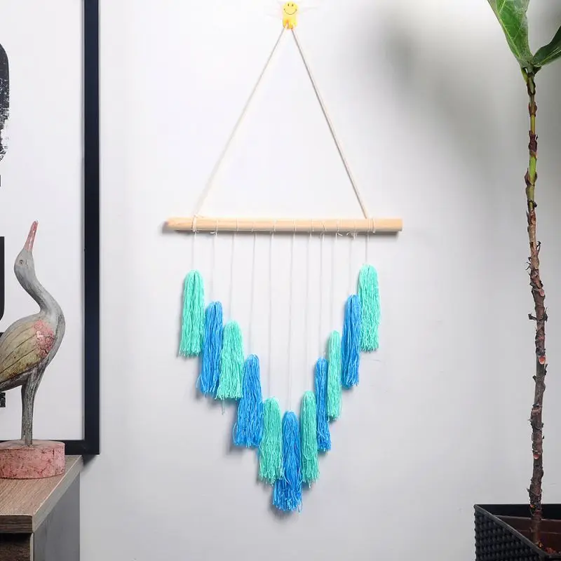 

Nordic tassel dream catcher white pink blue Bohemian Style dream catcher Fringed Tapestry Garden Home Decoration Tapestries