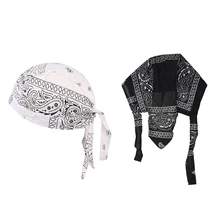 2 шт., спортивный головной убор, дышащая бандана, шапка для велоспорта, вязаная шапочка для бега, велосипеда, мотоцикла, череп, кепка под шлем, черный и белый цвета