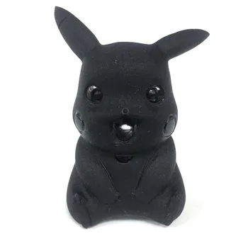 

High Quality Pikachu Figurines Craft Carved Natural Stone Black ObsidianCartoon Mini Animals Statue for Home Decor Healing XY
