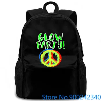 

Neon Peace Sign Birthday Glow Party Printed Loose Cute Style Interesting women men backpack laptop travel school adult