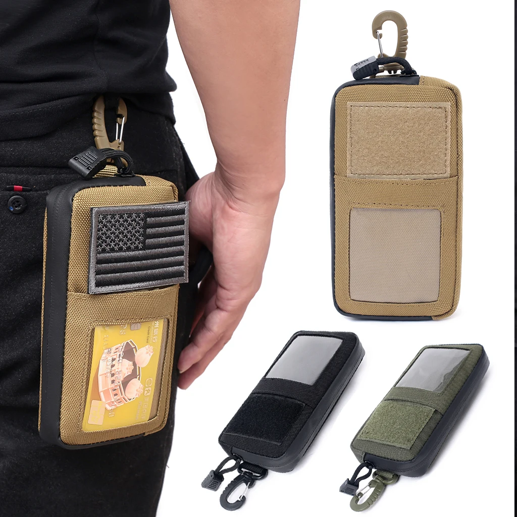 Molle Card Holder Coin ID Key Money Zip Pouch Bag Purse Wallet Waterproof Pack 