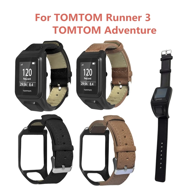 Correa de cuero genuino para reloj Tomtom 3, pulsera inteligente, accesorios deportivos - AliExpress