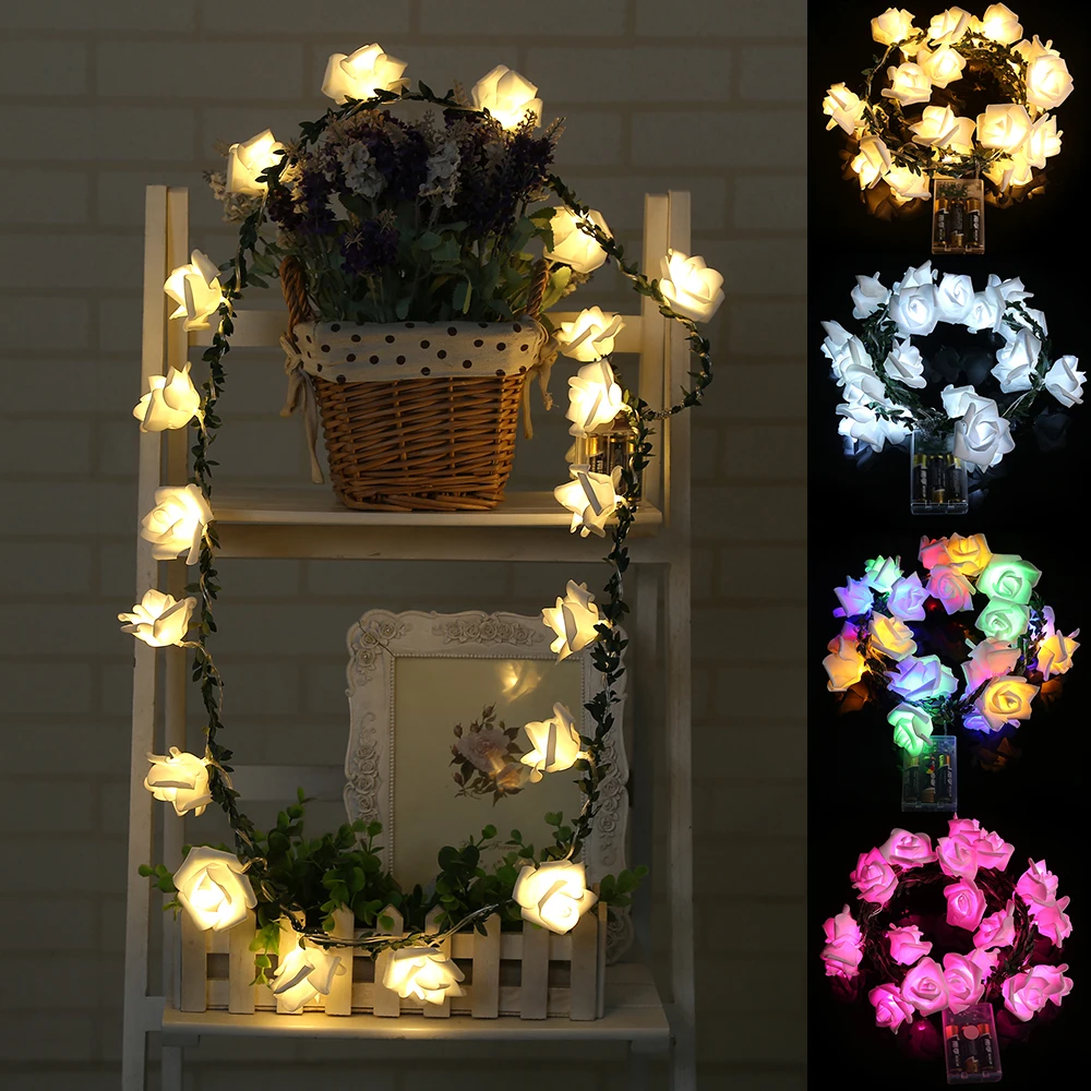 2M 20LEDs LED fairy string lights Rose Flower String Light Leaf Garland Rose Flower String Light Wedding Decoration D40 2M 20LEDs LED fairy string lights Rose Flower String Light Leaf Garland Rose Flower String Light Wedding Decoration D40