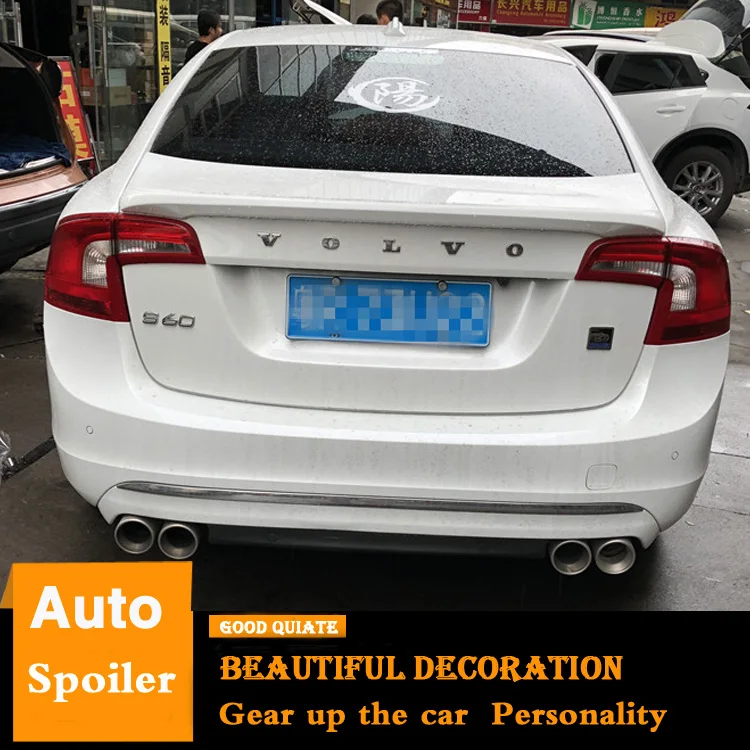 Для 2011 2018 Volvo S60 спойлер спортивный материал ABS праймер для заднего крыла