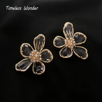 

Timeless Wonder Stunning Crystal Stone Cut Flower Drop Earrings Women Jewelry Punk Designer Boho Trendy Hiphop Top Sweet 3249