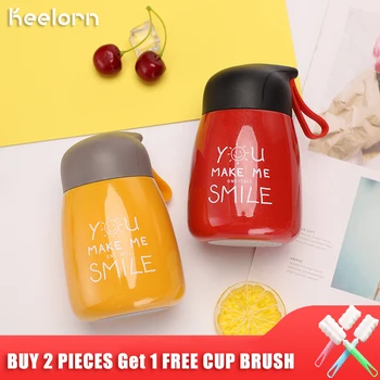 

Keelorn 250ML For Kids Girls Thermos Bottle 304 Stainless Steel Cute Thermal Water Bottles Vacuum Flask Leakproof Portable Belly