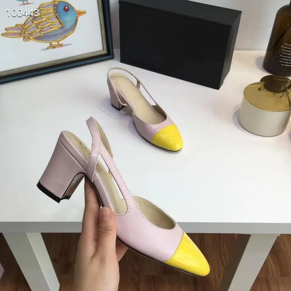 Офисная обувь женские туфли лодочки на каблуке коллекция 2019 года Роскошные