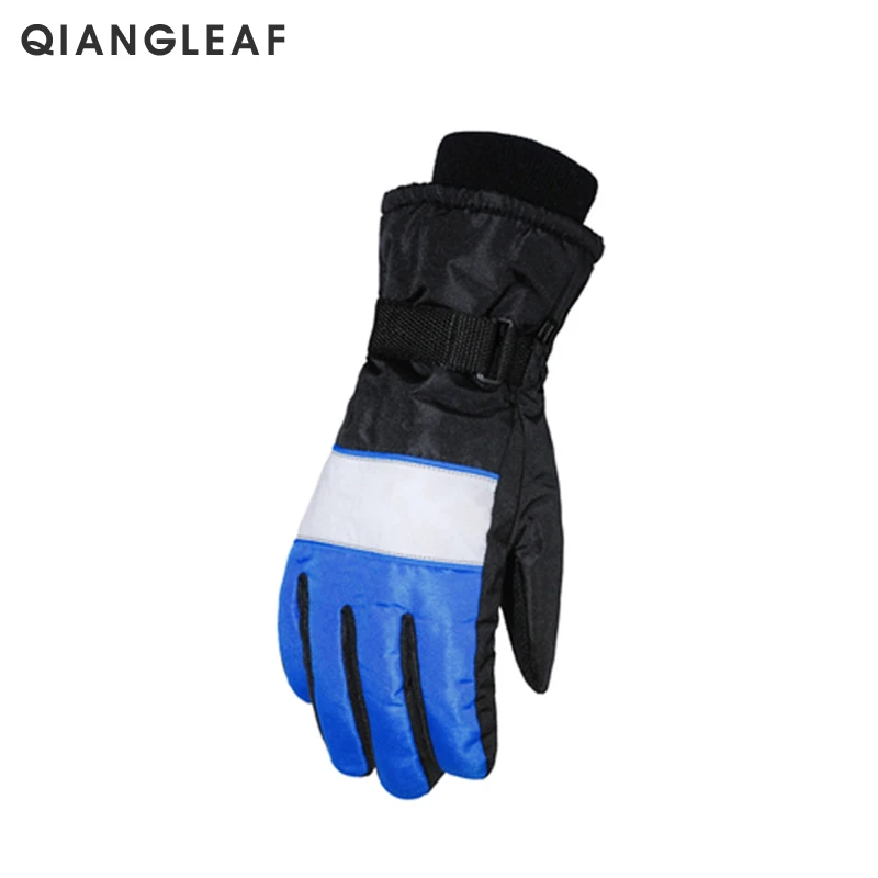 

QIANGLEAF Brand Hot Men's Ski Gloves Thickening Plus Velvet Riding Cold Winter Warm Waterproof Outdoor Protective Gloves HD90