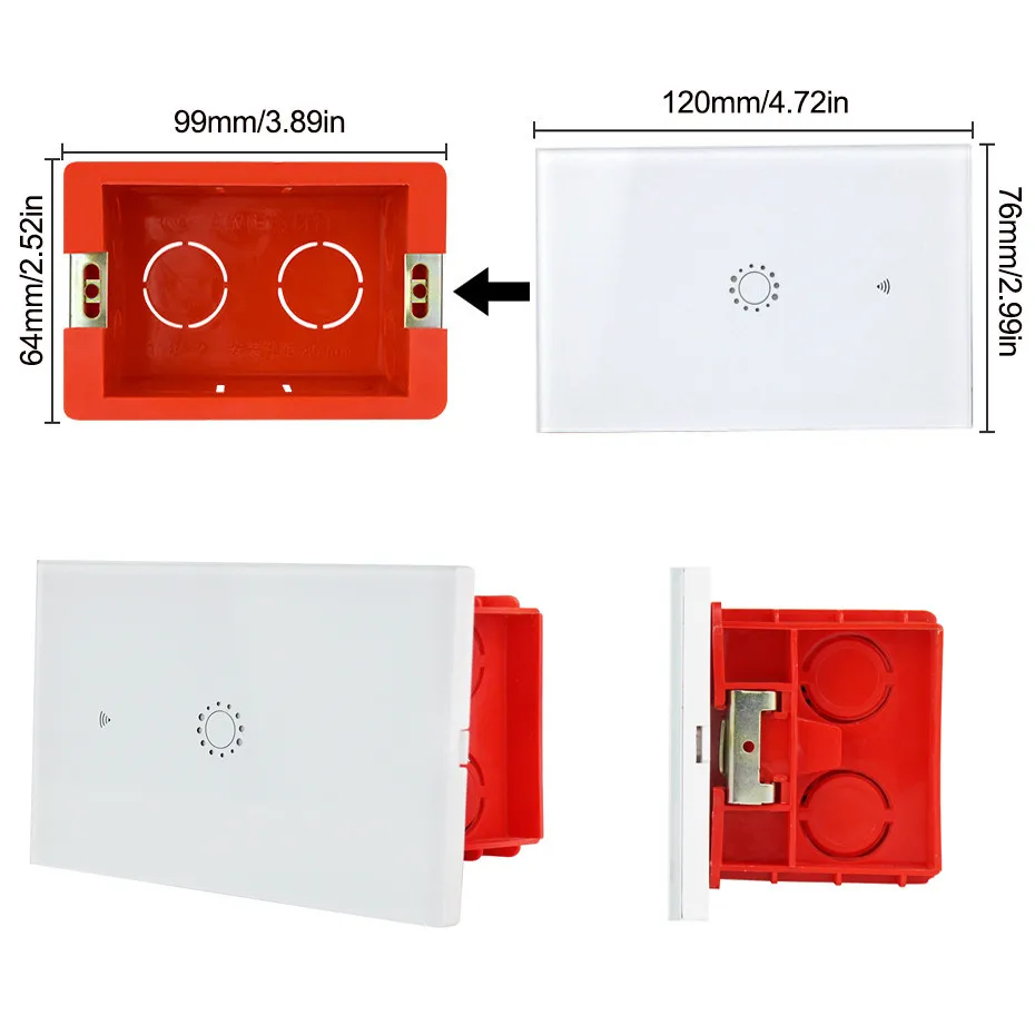 Стандартный настенный переключатель Монтажная коробка Регулируемый 118 Тип внутренняя кассета Монтажная коробка розетка коробка 99 мм* 64 мм* 50 мм легко Установка