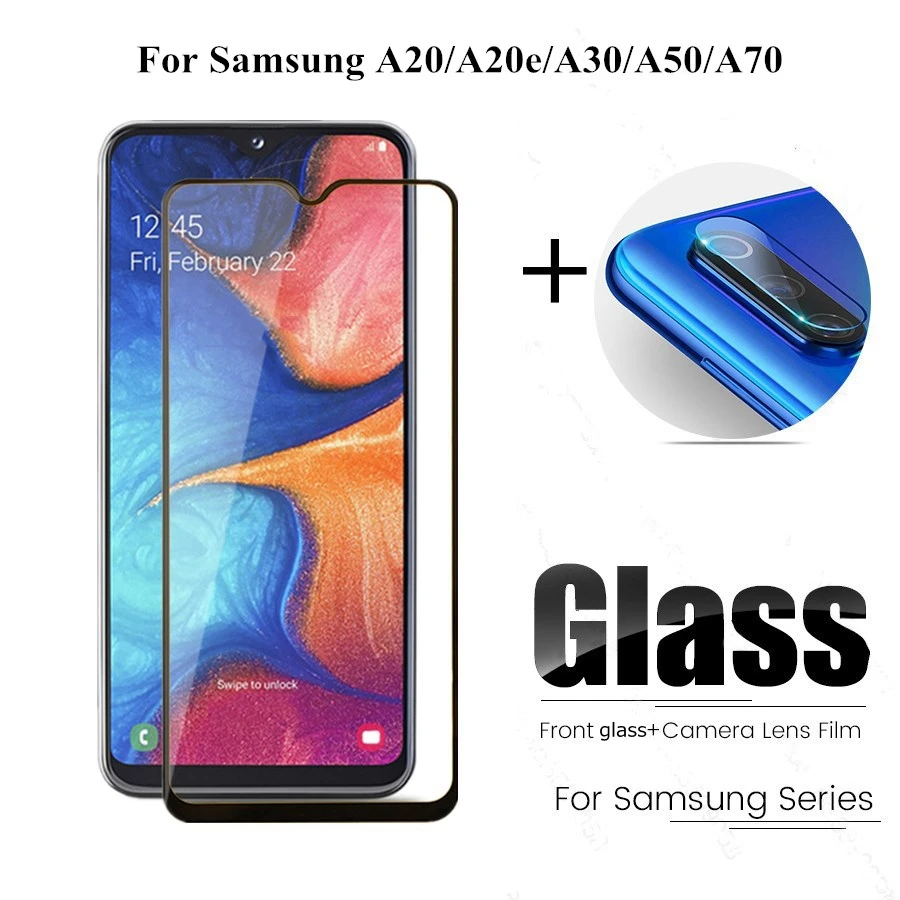 2-в-1 защитный Стекло для samsung Galaxy A50 A70 A30 защита для экрана камеры защитная пленка объектива Стекло для samsung A20 50 A30s