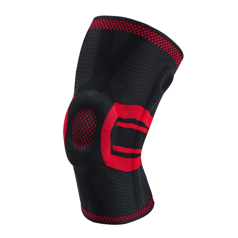 3D Weaving Silicone Protectors Knee Pads Supports Brace Meniscus Patella Basketball Volleyball Knee Pads Sports Sports hs - Цвет: BR
