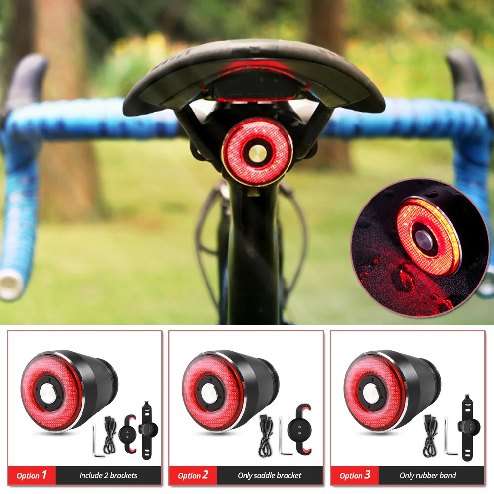 

Bicycle Smart Brake Sensing Light Auto Start 40 * 34 * 34mm Waterproof USB Charging Cycling Taillight Bike Rear Light Accessory