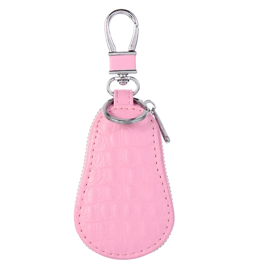 Style2-Pink Женские чехлы для ключей, мужские кожаные кошельки для ключей, ключница, органайзер для ключей на молнии, чехол для ключей, сумка, сумочка унисекс, кошелек - Цвет: Style2-Pink