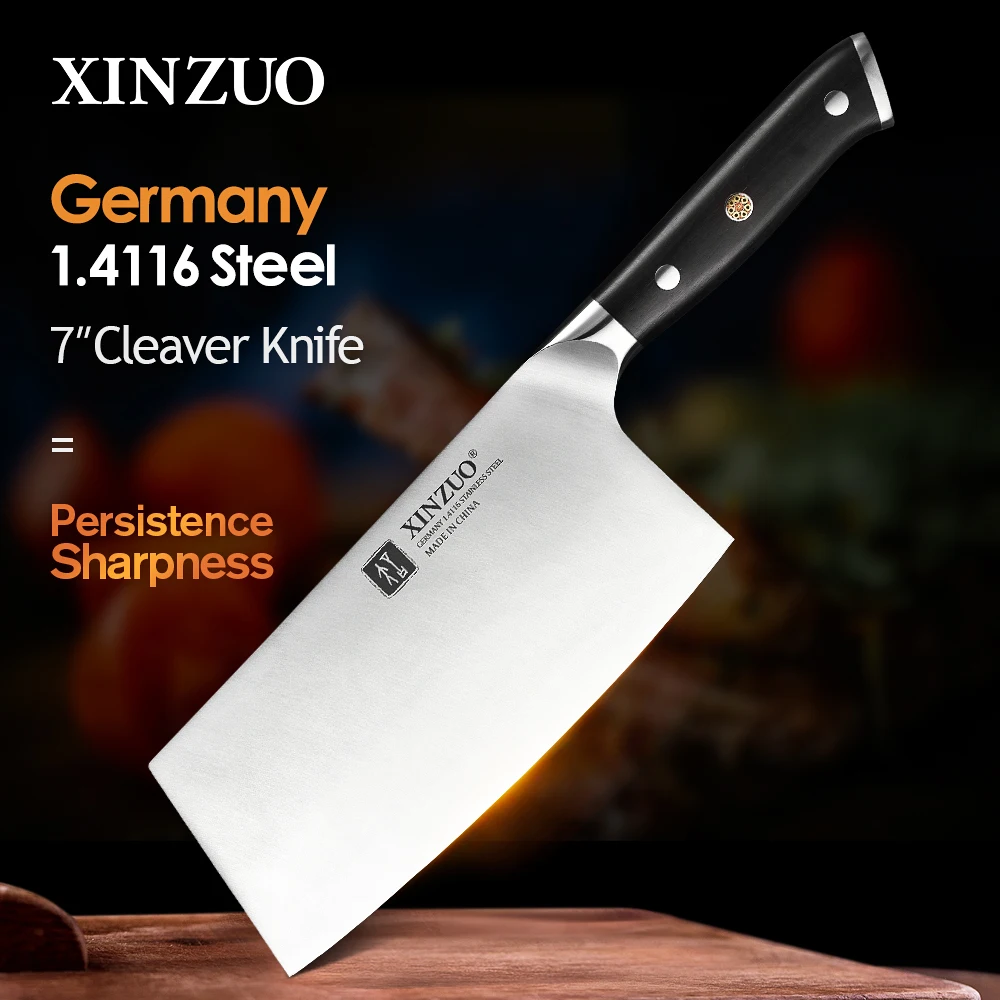 XINZUO 7 дюймовый Нож для мяса немецкая нержавеющая сталь 1 4116 с ручкой из черного
