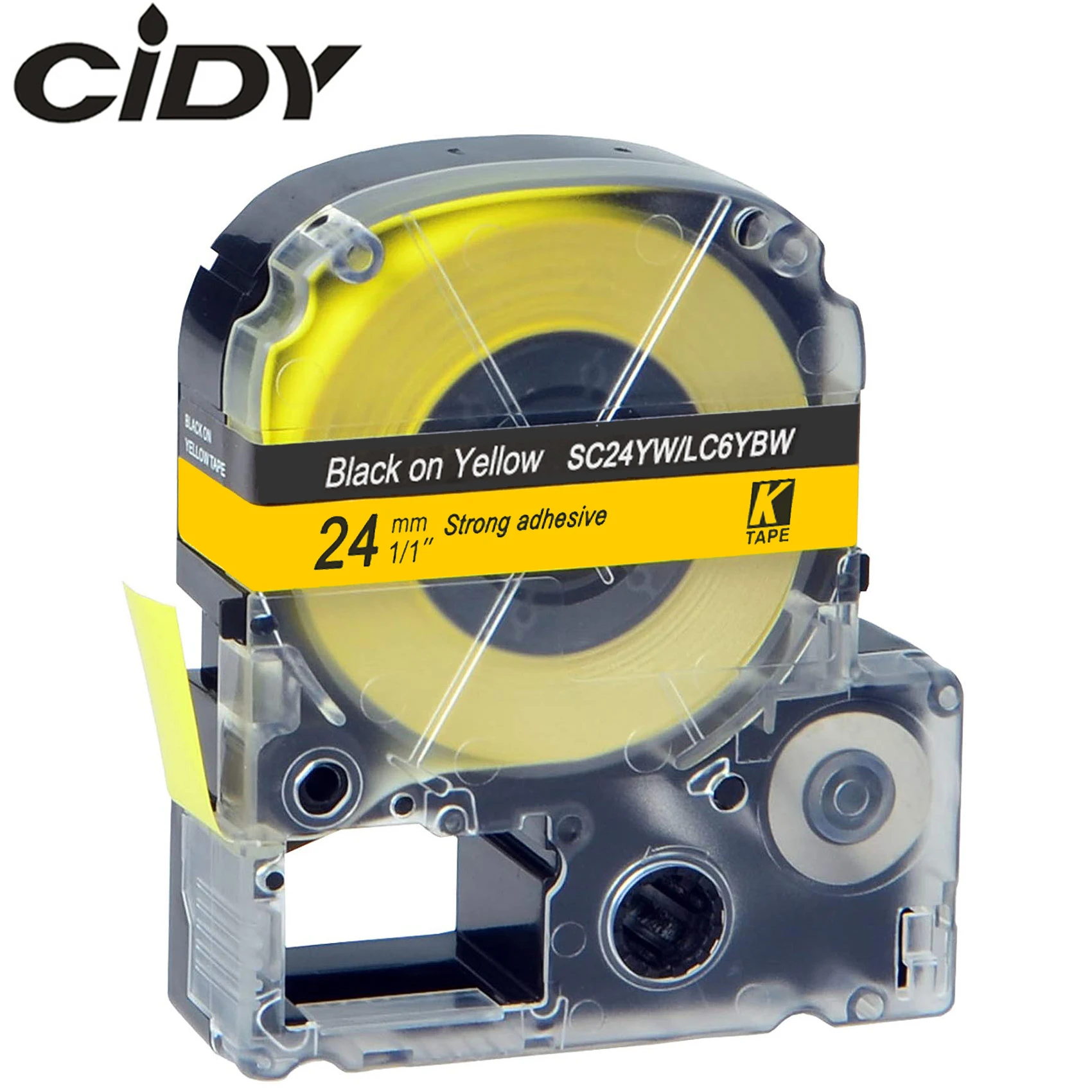 CIDY 24 мм черный на желтом SC24YW/LC-6YBW9 LC-6YBW LC 6YBW LC6YBW совместимые ленты для этикеток для kingjim принтеры для LW300 LW400