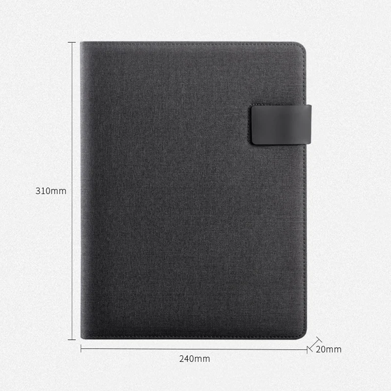HOT-Vegan Leather Folder Business Binder Padfolio with Notebook for Businessman or Interview