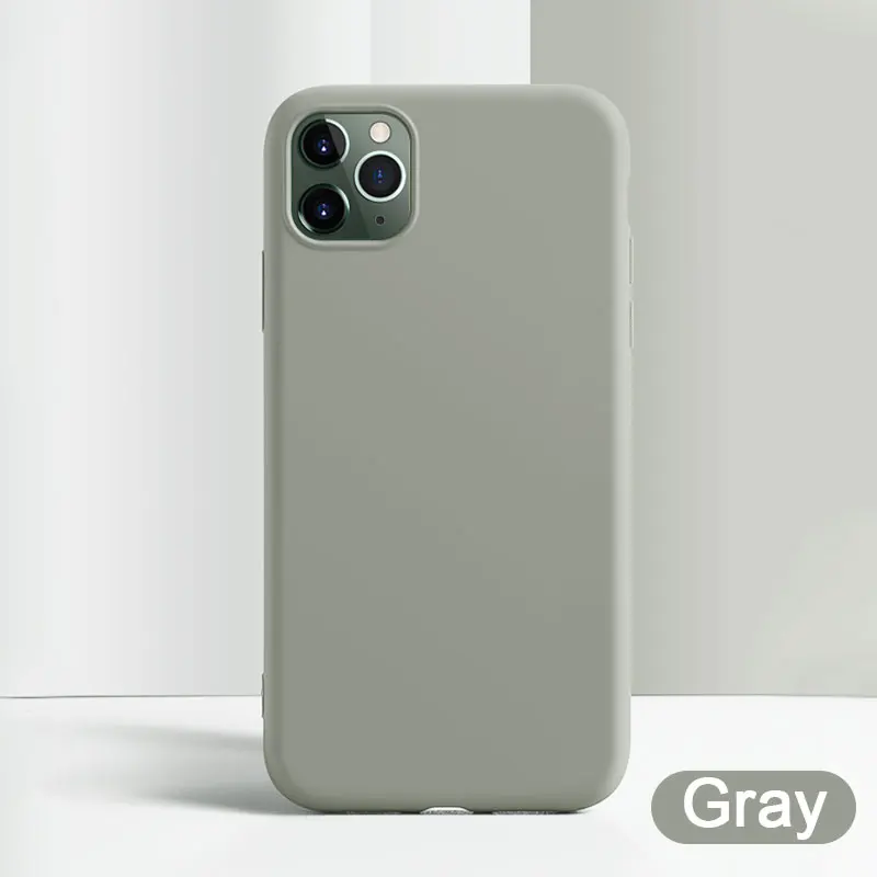 Gray Ультратонкий прозрачный силиконовый чехол для телефона для iphone 11 Pro Max чехол для iphone XR XS Max X 7 8 6 6S Plus мягкая прозрачная задняя крышка из ТПУ - Цвет: Gray